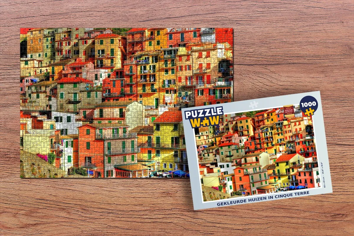 PuzzleWow Cinque Terre Legpuzzel 1000 Stuks - Multicolor