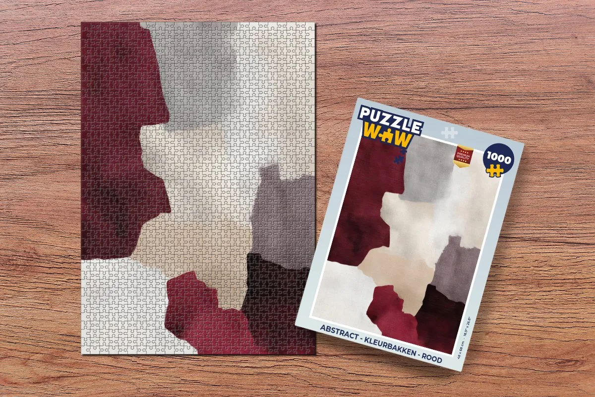 PuzzleWow Abstract Legpuzzel 1000 Stuks - Rood