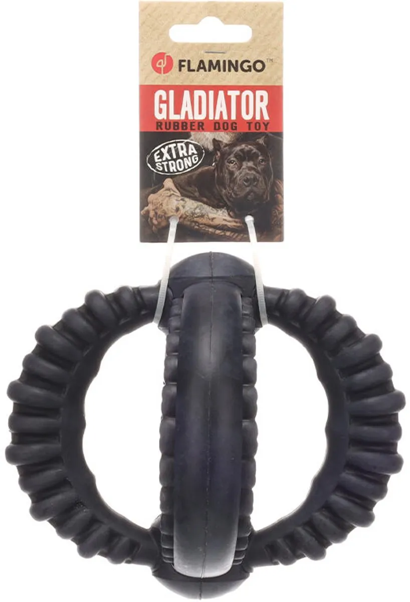 Flamingo Gladiator Cross Bal Hondenbal 16,5cm - Zwart
