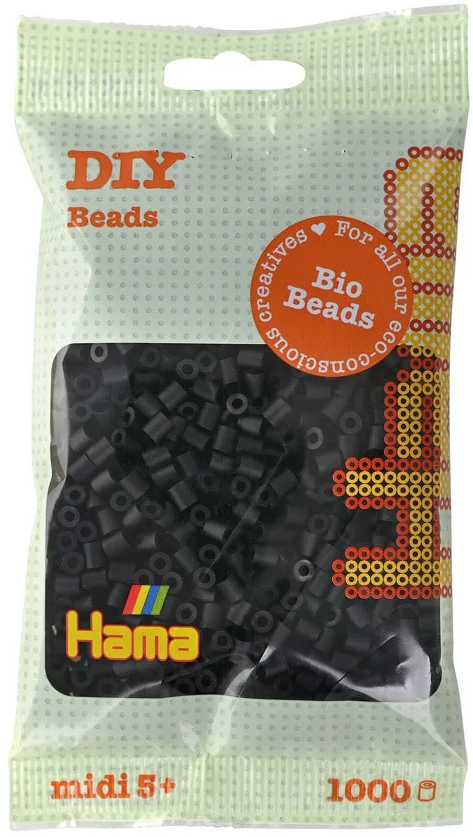 Hama Midi Bio Strijkkralen Zwart 1000 Stuks