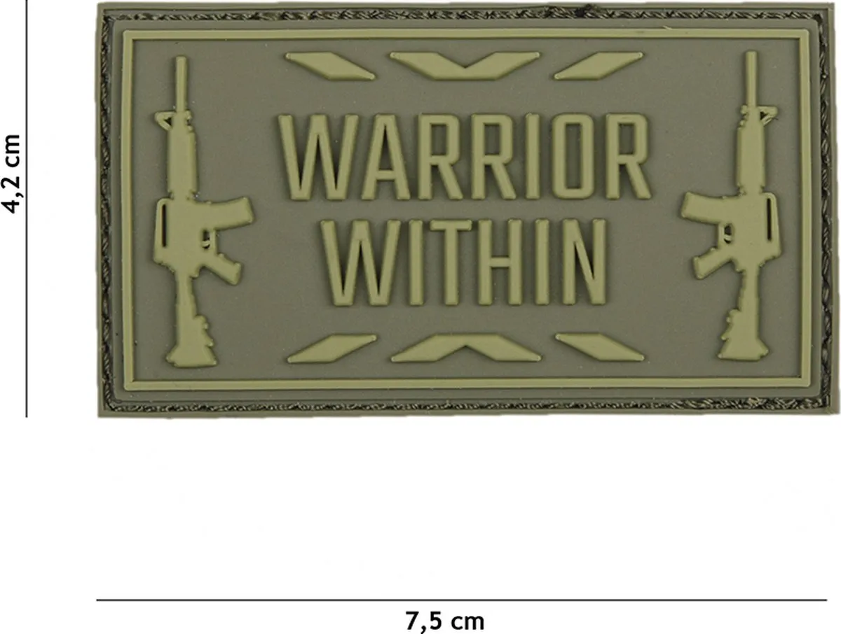 101 Inc Embleem 3D PVC Warrior Within Groen