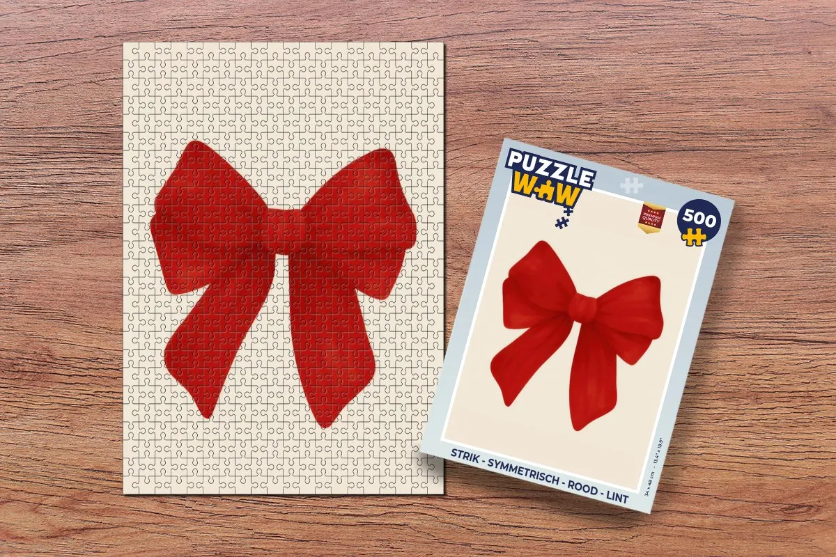 PuzzleWow Symmetrisch Strik Puzzel 500 Stuks - Rood