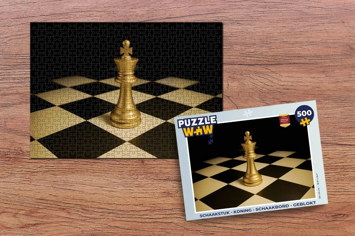 PuzzleWow Schaakstuk Koning Legpuzzel 500 Stuks - Geblokt