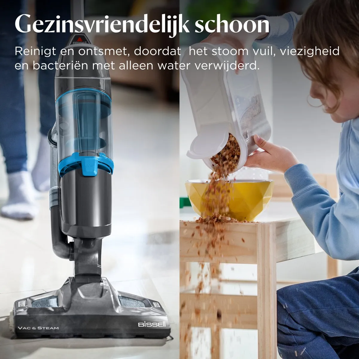 BISSELL Vac & Steam 2-in-1 Stoomreiniger 4266N - 1600W - Grijs/Blauw