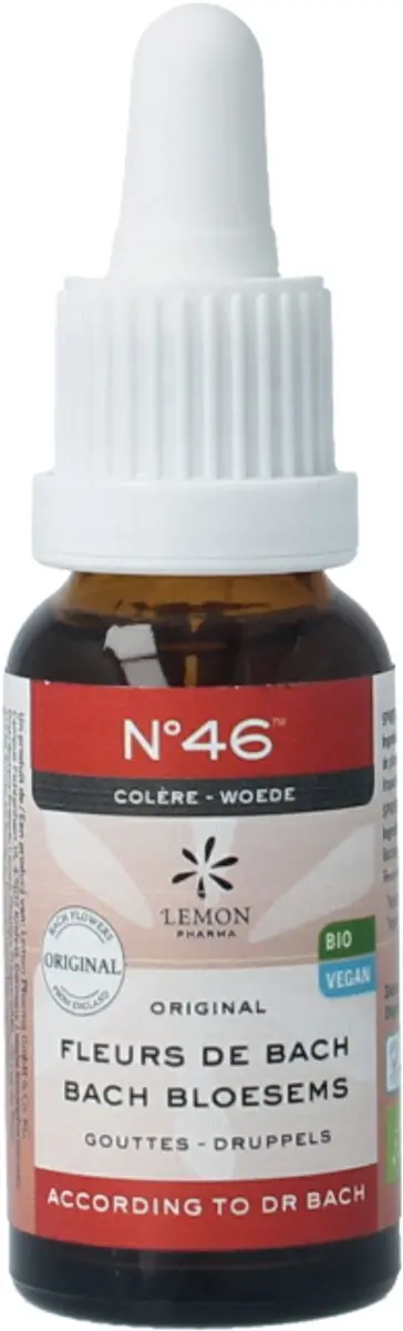Bach Bloesem N°46 Druppels Woede 20ml - afbeelding 4 van 4