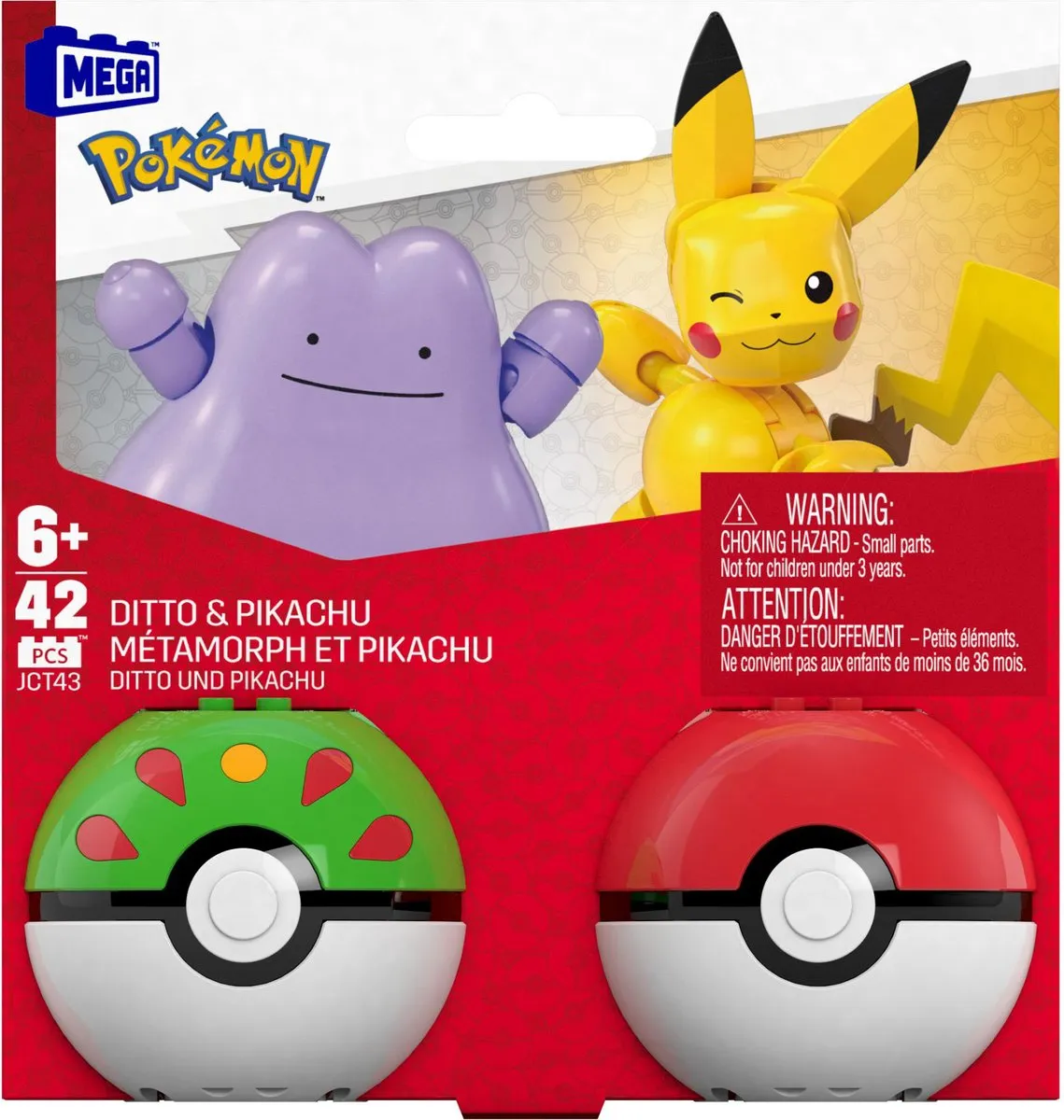 Pokémon Mega Pokébal Speelgoedset Pikachu & Zubat - Multicolor