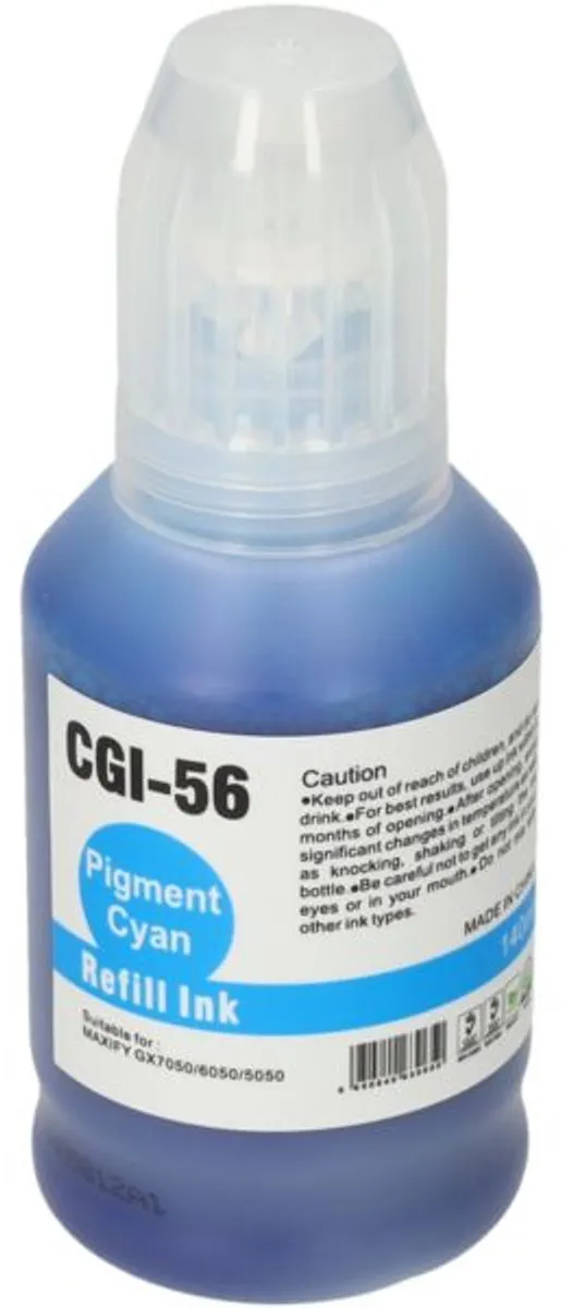 PrintAbout GI-56C Inktcartridge Cyaan - 140ml - o.a. Canon PIXMA G7040