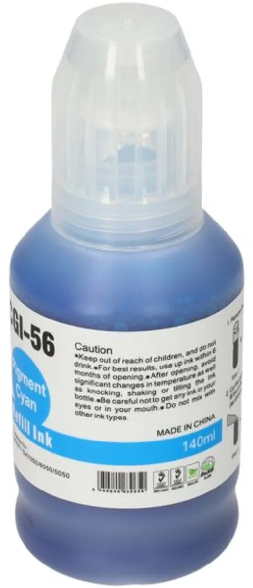 PrintAbout GI-56C Inktcartridge Cyaan - 140ml - o.a. Canon PIXMA G7040