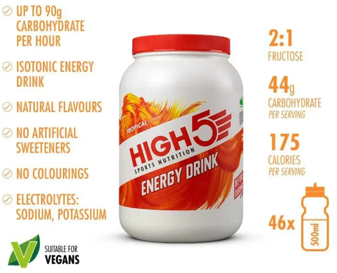 HIGH5 Energydrink Tropical 2,2kg - afbeelding 3 van 6
