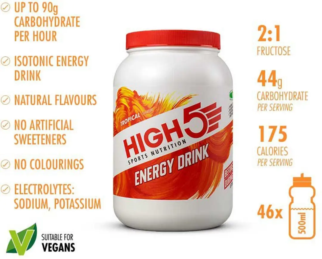 HIGH5 Energydrink Tropical 2,2kg - afbeelding 2 van 6