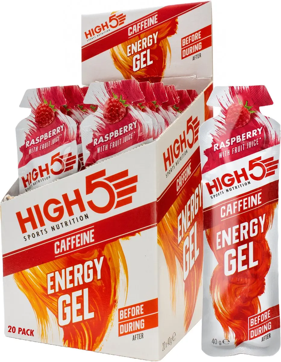 HIGH5 Energy Gel Caffeine Framboos