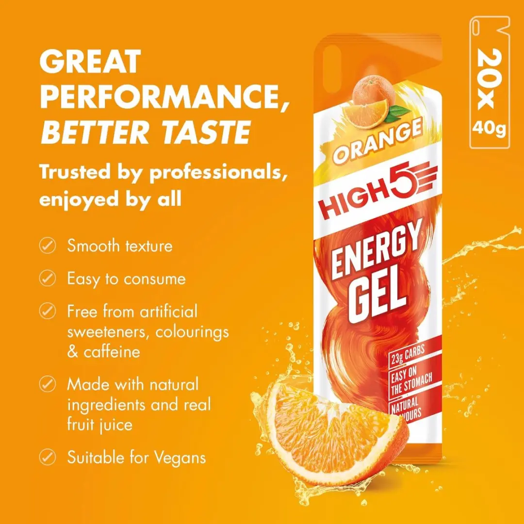 HIGH5 Energy Gel Sinaasappel 20x40g - afbeelding 4 van 6