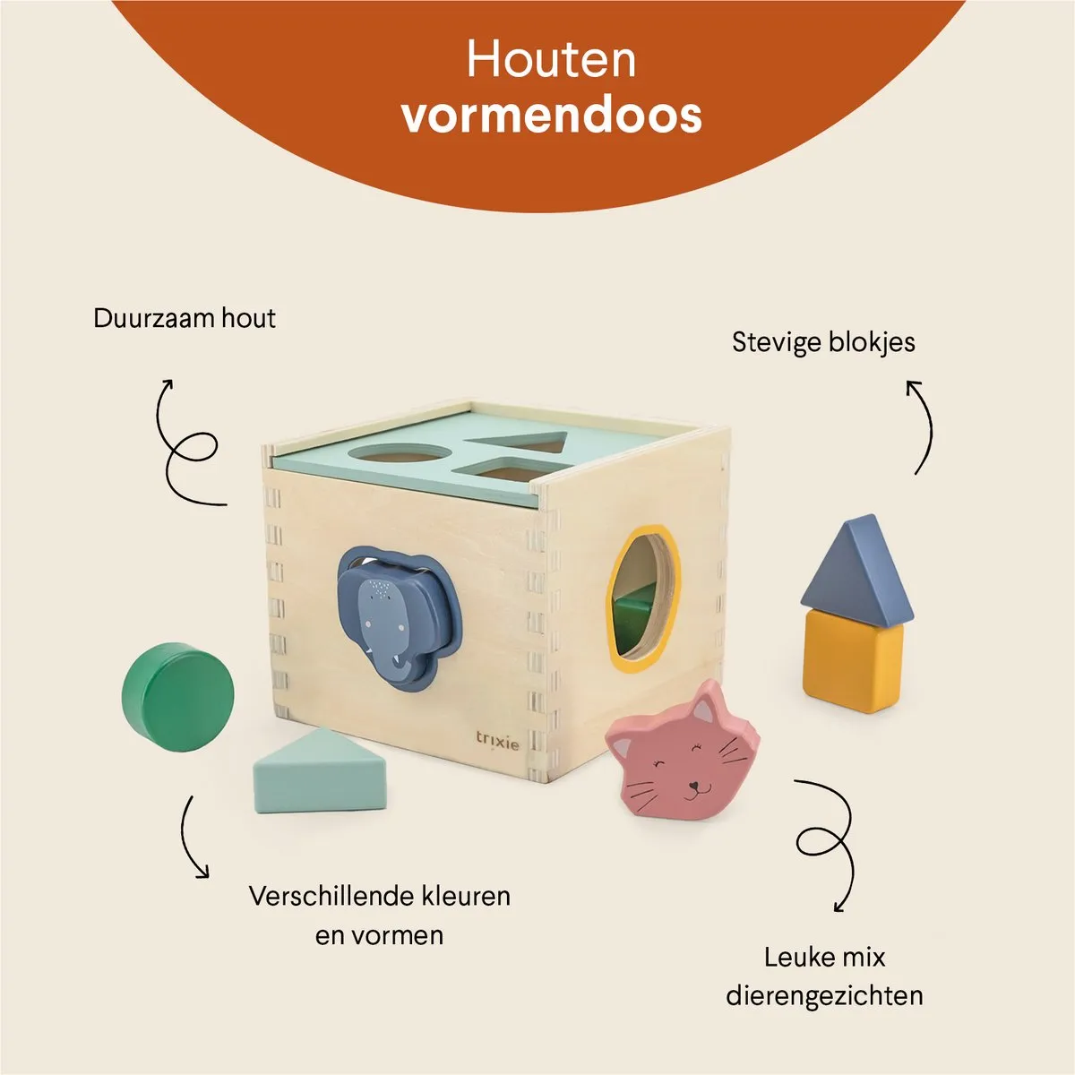 Trixie Houten Vormendoos AllAnimals - Vormsorteerder - 18+ Maanden
