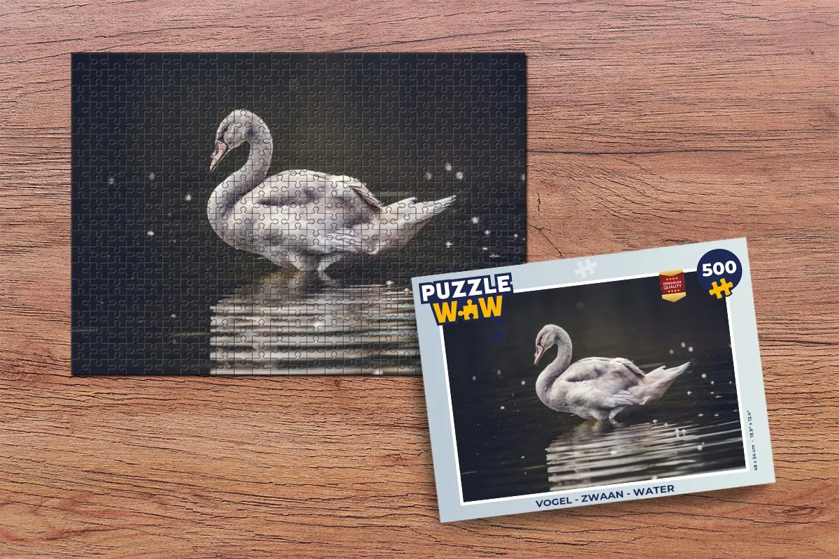 PuzzleWow Vogel - Zwaan - Water Legpuzzel 500 Stuks - Multicolor