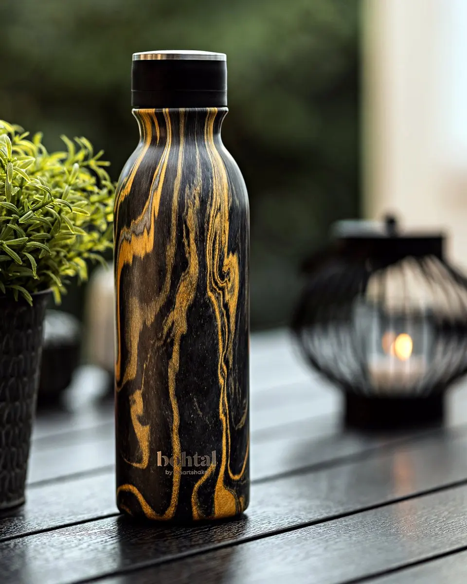 Smartshake Bohtal Insulated Flask 600ml - Black Marble - afbeelding 2 van 2
