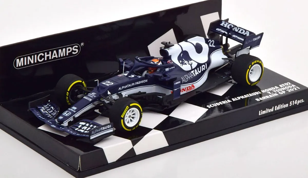 F1 Scuderia Alphatauri Honda AT2 #22 Bahrain GP 2021 - 1:43 Minichamps