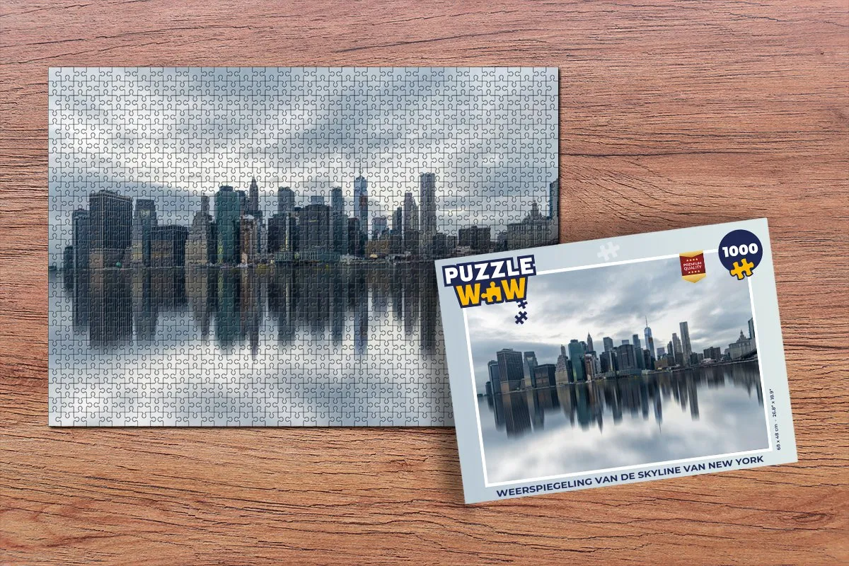 PuzzleWow New York Skyline Reflectie Legpuzzel 1000 Stuks - Multicolor