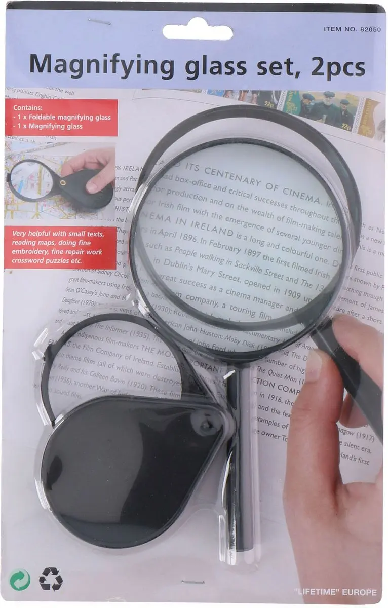 ThimToys Vergrootglas set 2-delig transparant zwart - afbeelding 5 van 5
