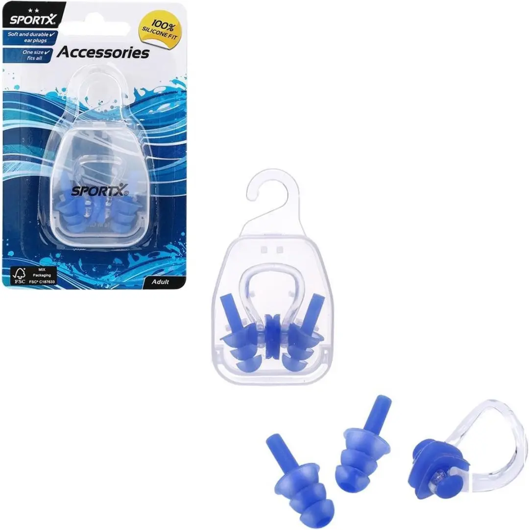 SportX neusclip en oordopjes zwemaccessoires - 3 Stuks - afbeelding 2 van 6