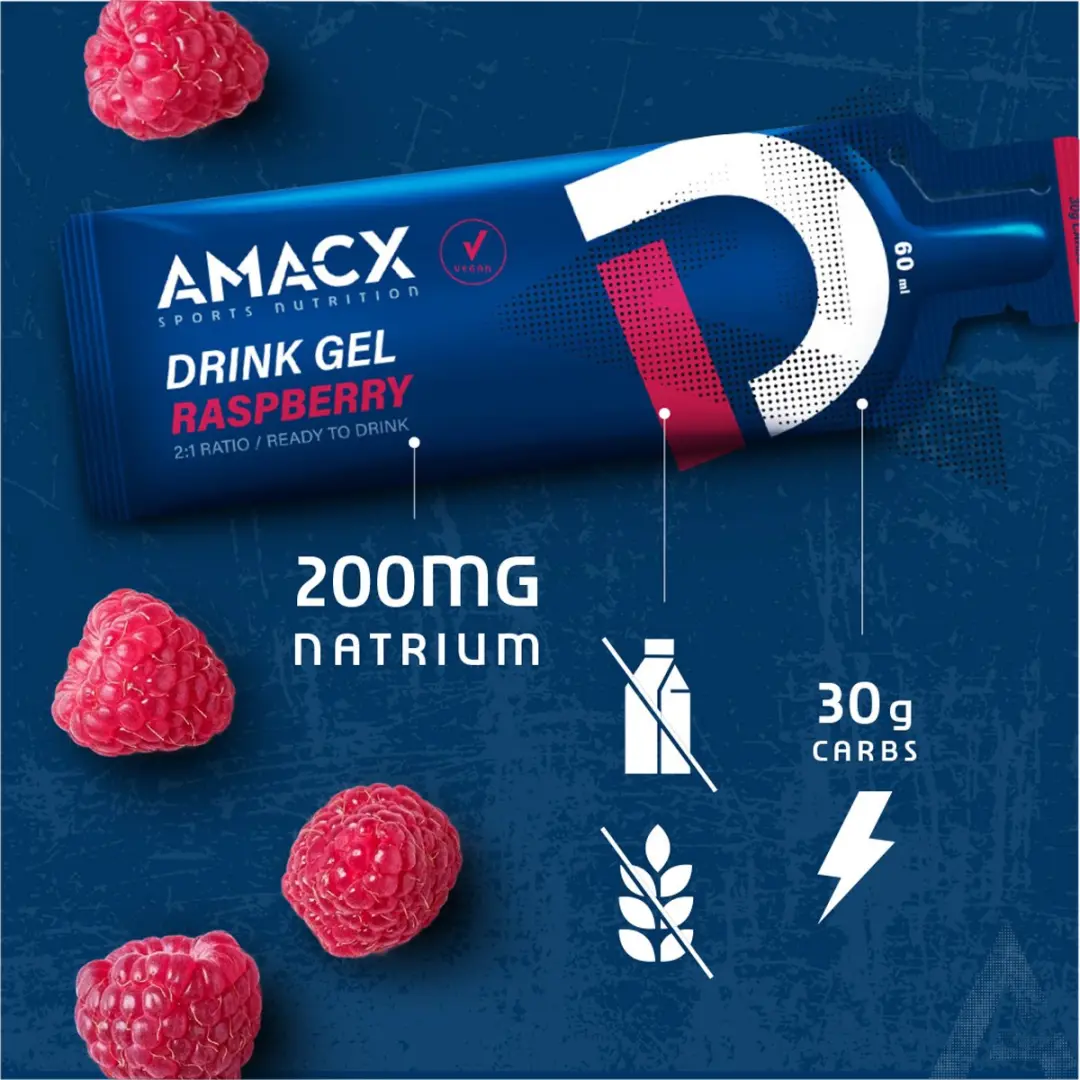 Amacx Drink Gel Raspberry 60ml - 12 Stuks - afbeelding 3 van 6