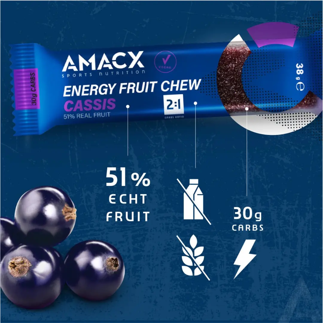 Amacx Energy Fruit Chew Cassis 12 Stuks - afbeelding 3 van 6