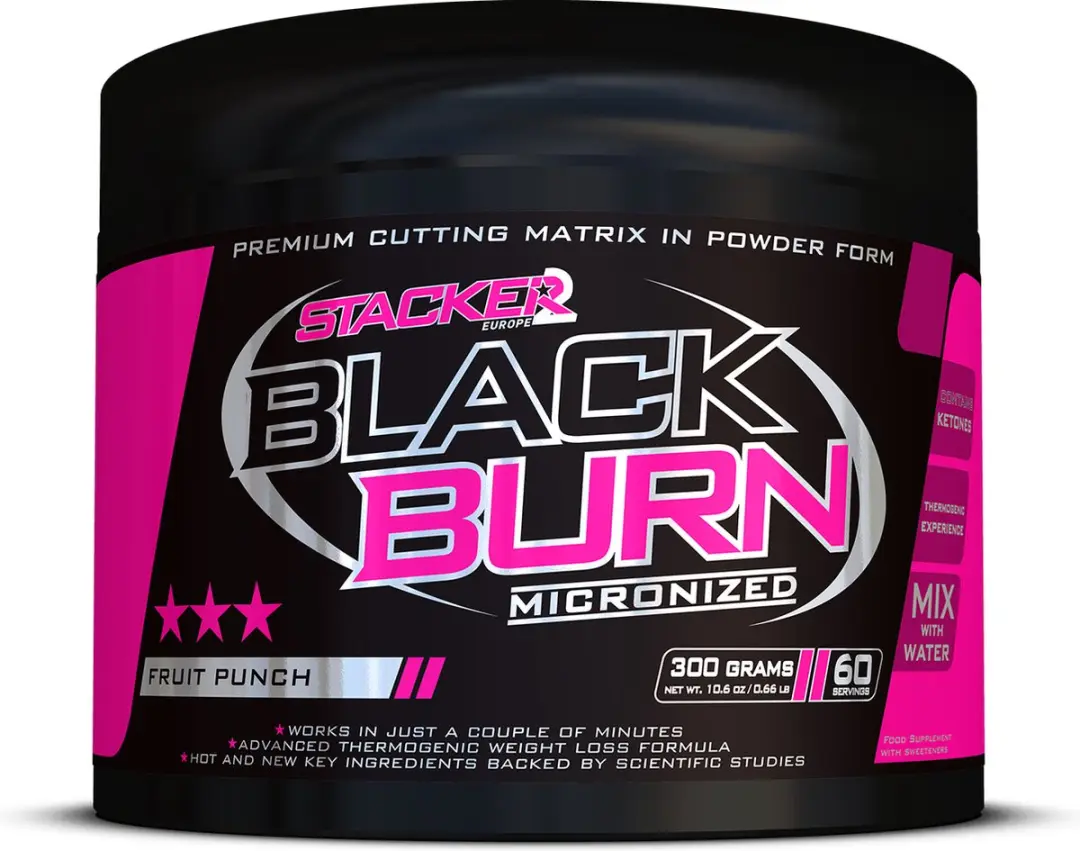 Stacker Black Burn Micronized 300g