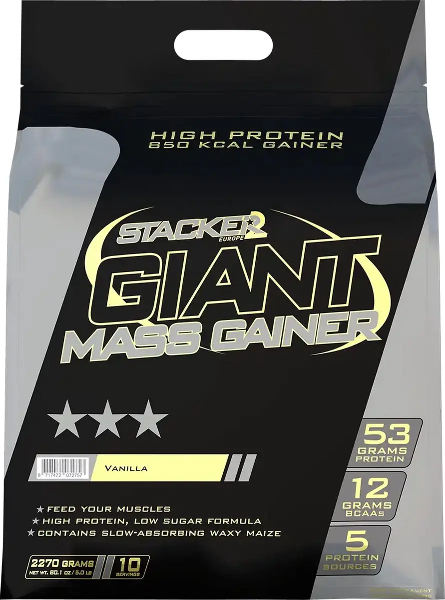 Stacker Giant Mass Gainer 2270g Vanille - afbeelding 3 van 3