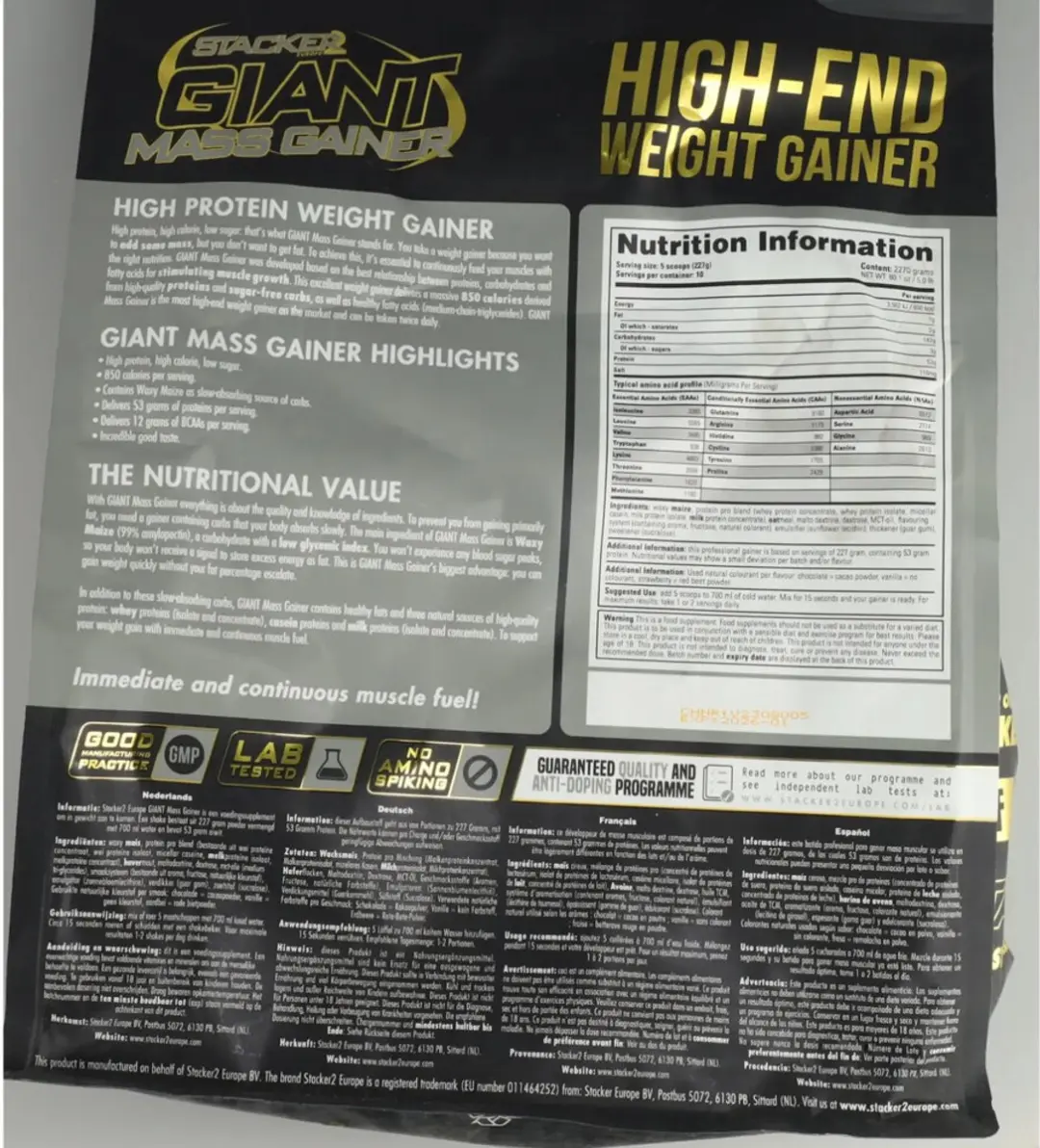Stacker 2 Giant Mass Gainer 2.27kg Aardbei - afbeelding 3 van 5