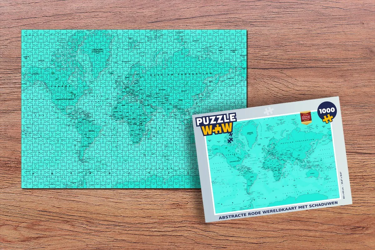 PuzzleWow Wereldkaart Legpuzzel 1000 Stuks - Multicolor