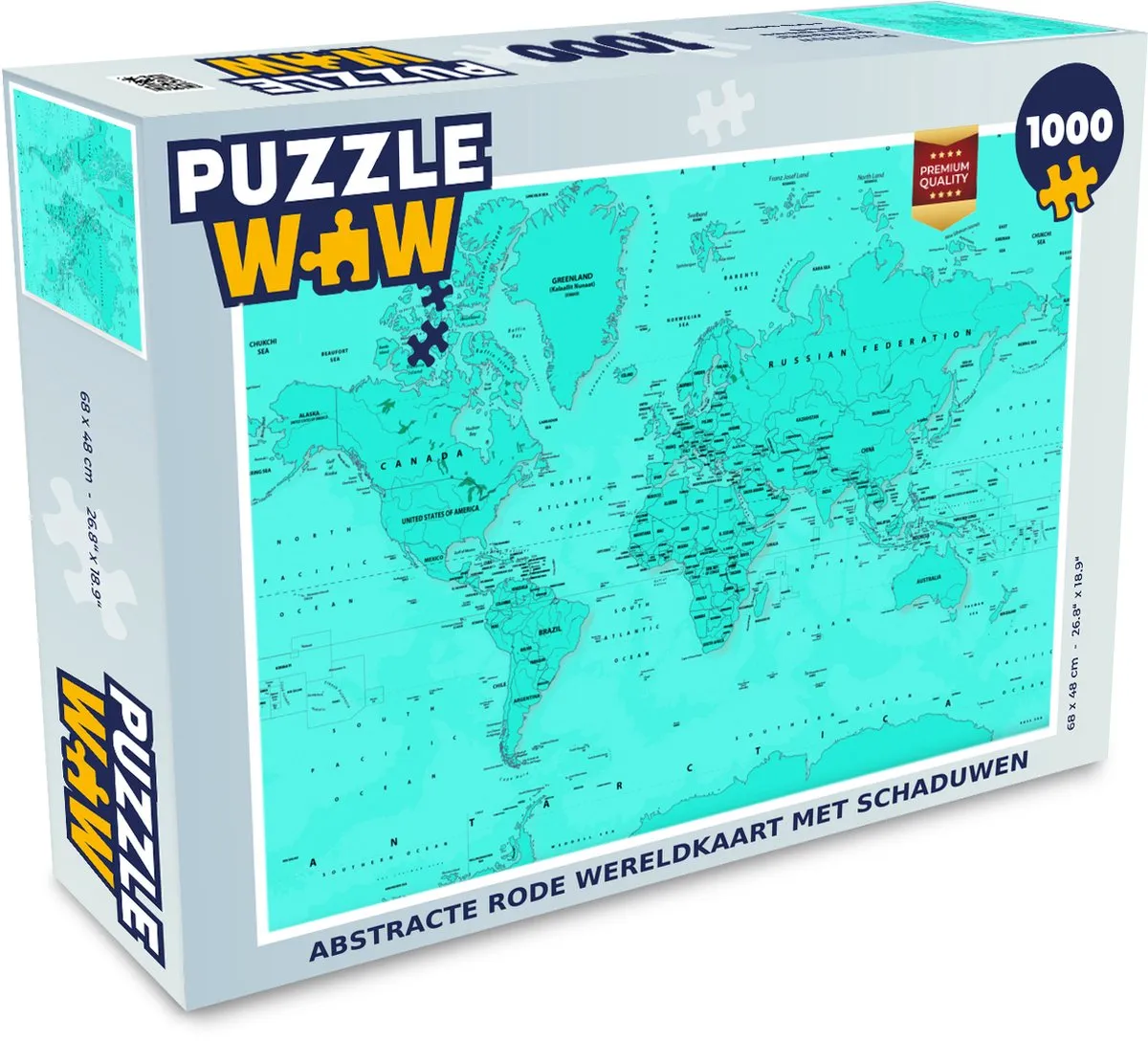 PuzzleWow Wereldkaart Legpuzzel 1000 Stuks