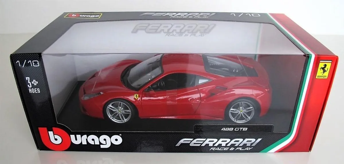 Ferrari 488 GTB 1:18 Modelauto - Rood