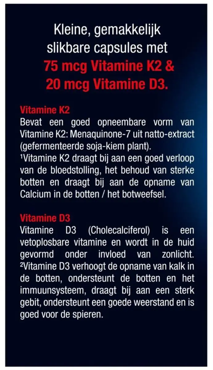 Lucovitaal Vitamine K2 + D3 360 capsules - afbeelding 3 van 5