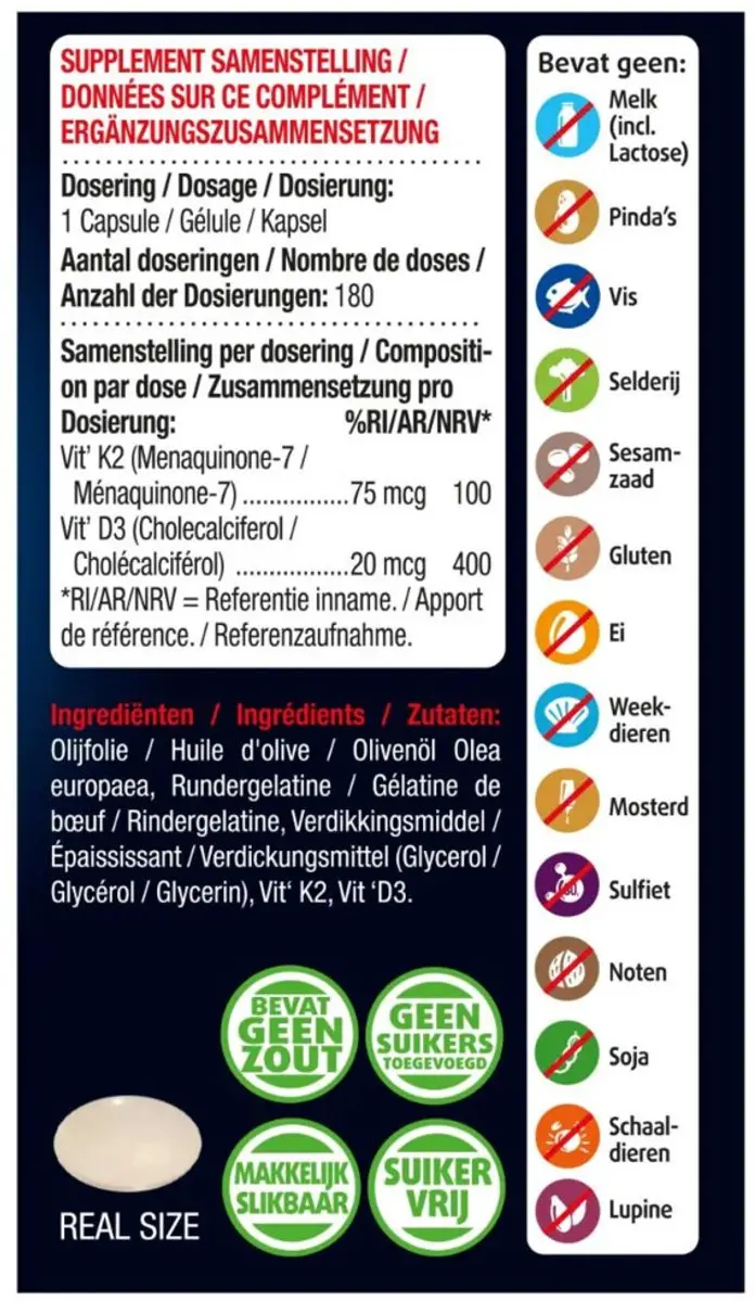 Lucovitaal Vitamine K2 + D3 360 capsules - afbeelding 5 van 5