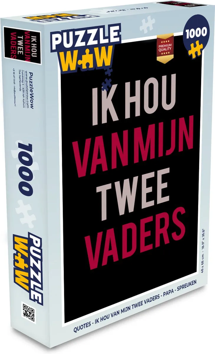 PuzzleWow Quotes Ik hou van mijn twee vaders Legpuzzel 1000 Stuks