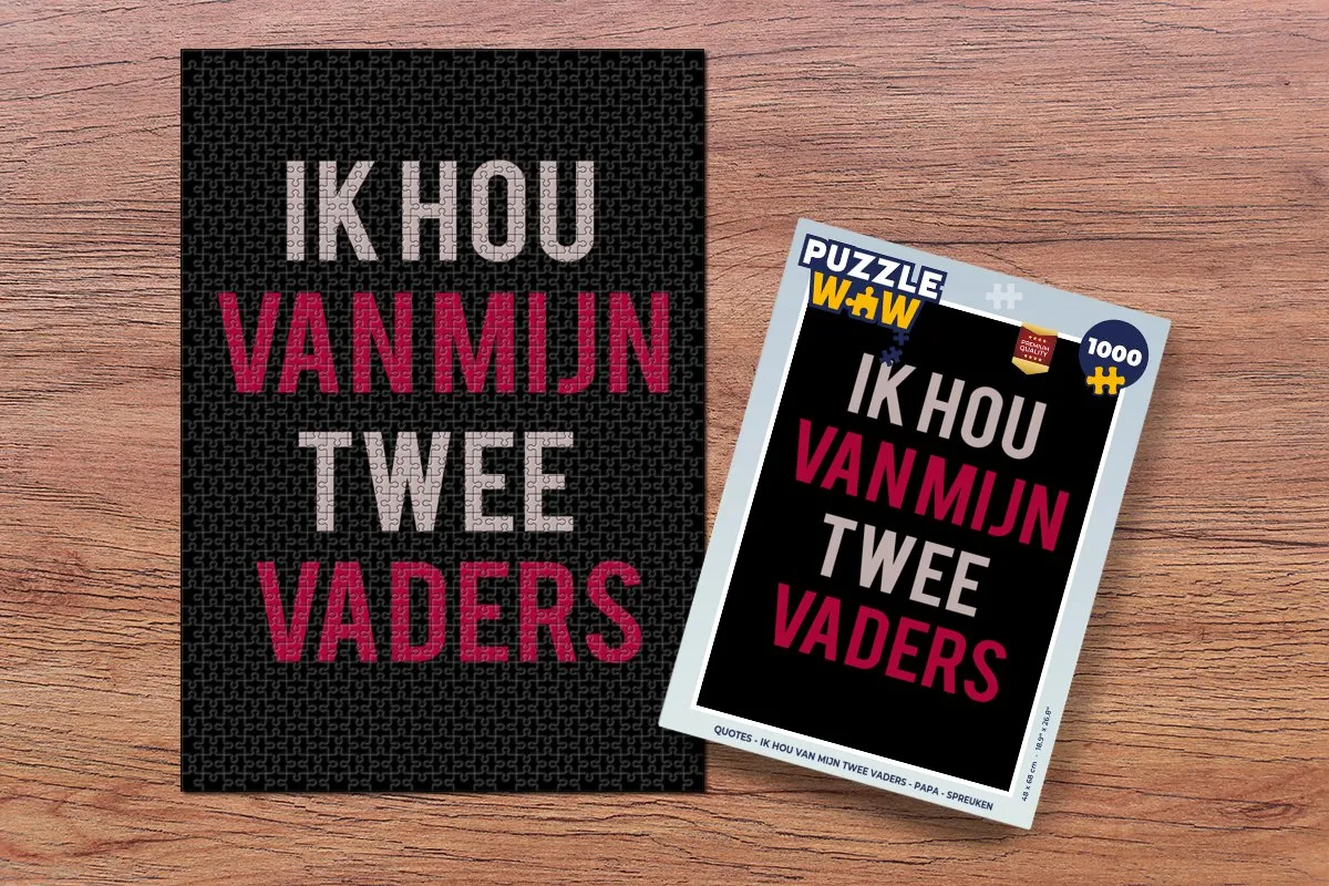 PuzzleWow Quotes Ik hou van mijn twee vaders Legpuzzel 1000 Stuks - Multicolor