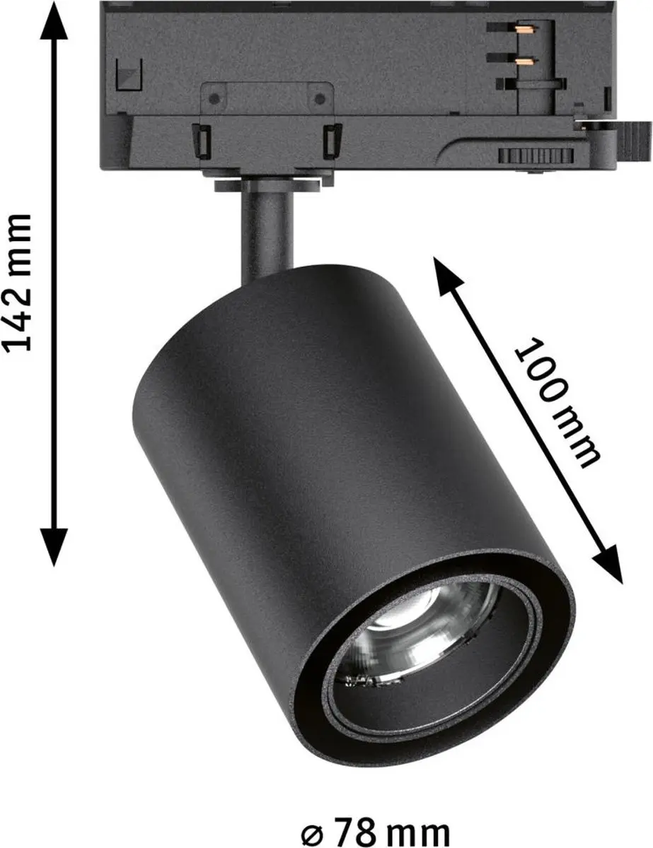 Paulmann ProRail3 Kratos LED-railspot 25W 4000K Zwart - afbeelding 4 van 6