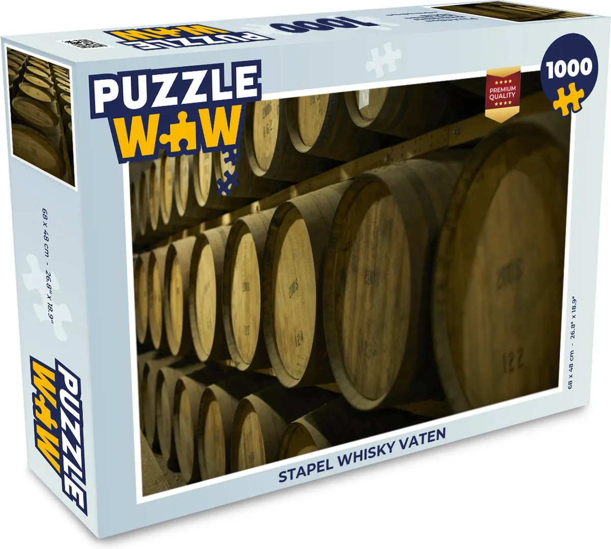 PuzzleWow Legpuzzel Stapel Whisky Vaten 1000 Stuks