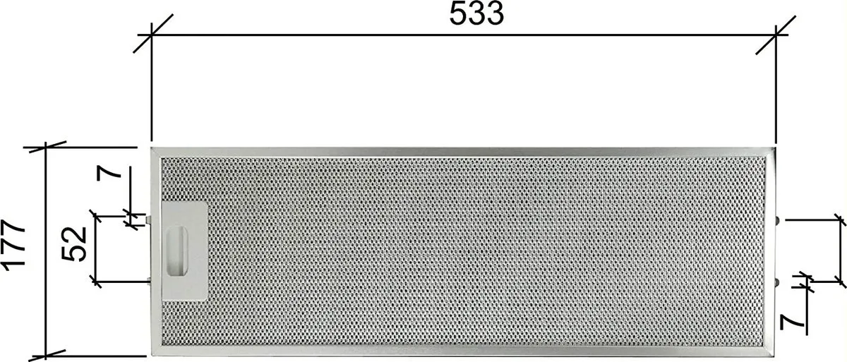 Whirlpool Metaalfilter GF023C - 533x177x10mm