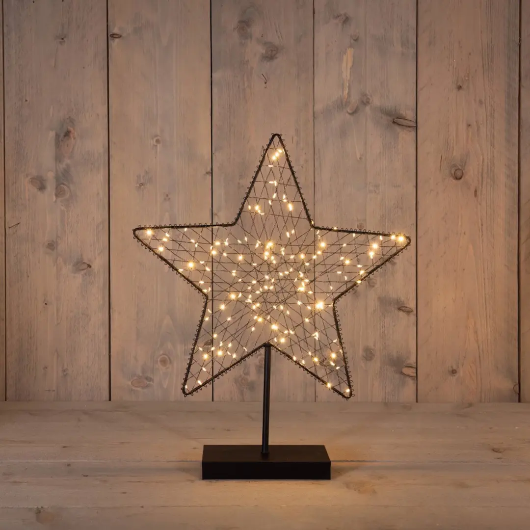 Anna's Collection Ster op voet metaal classic warm 160 LED 40,5x49,5 cm