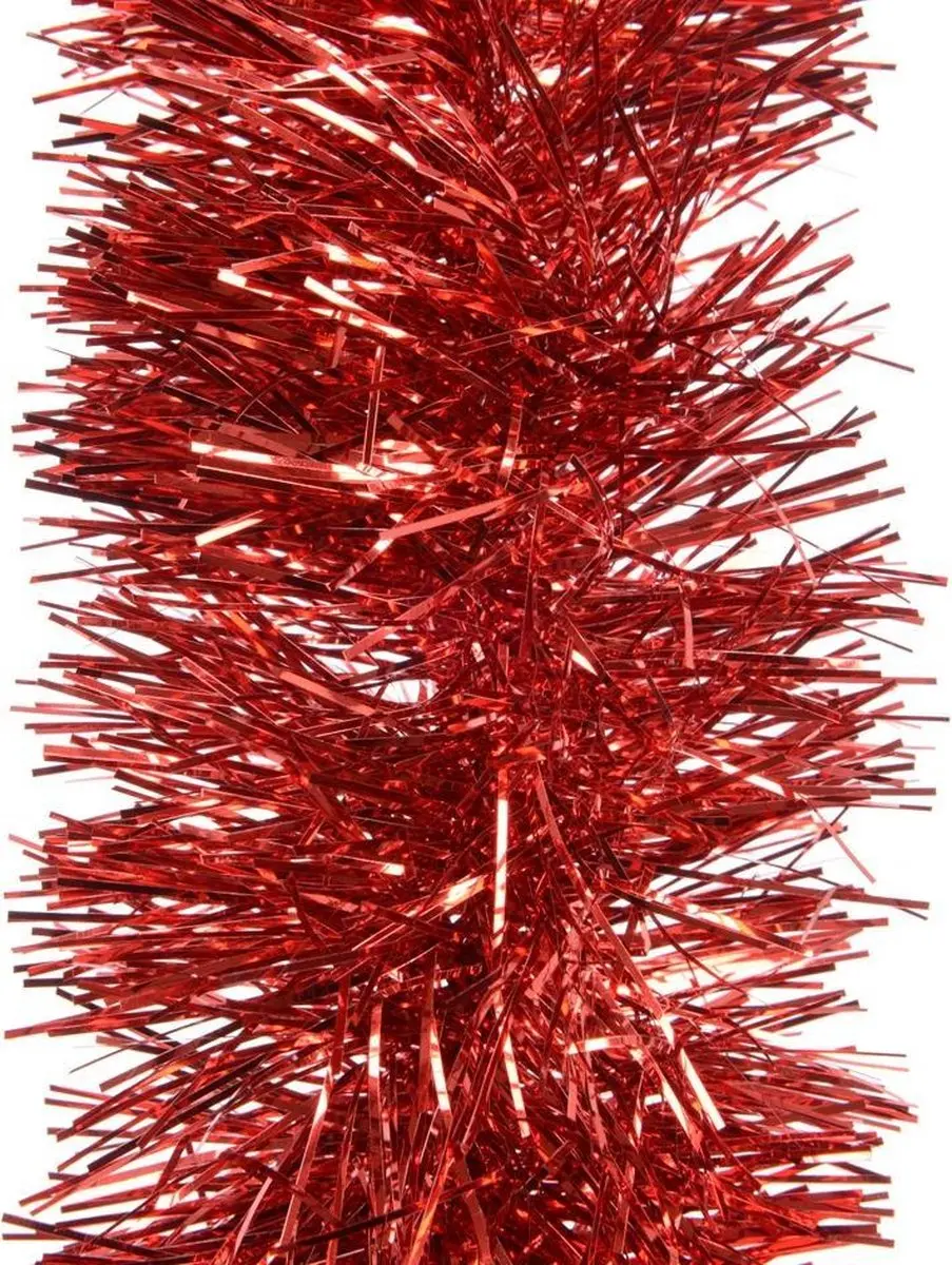 Decoris Lametta Slinger glans Kerstrood 100mmx2.7m - afbeelding 2 van 3