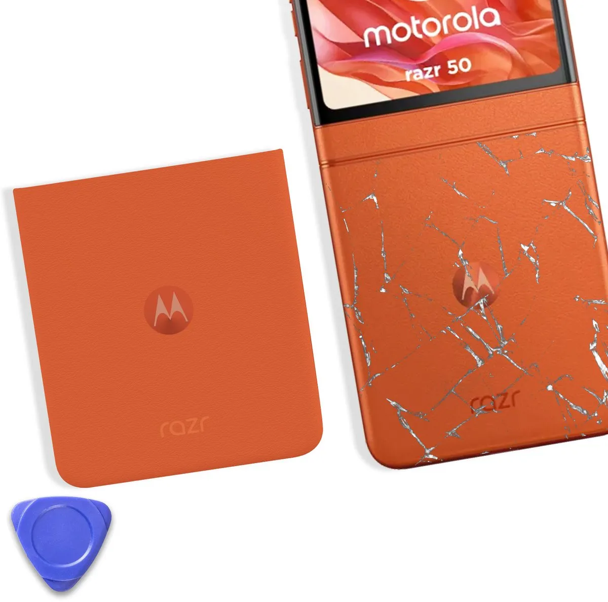 Motorola Razr 50 Batterijdeksel - Oranje