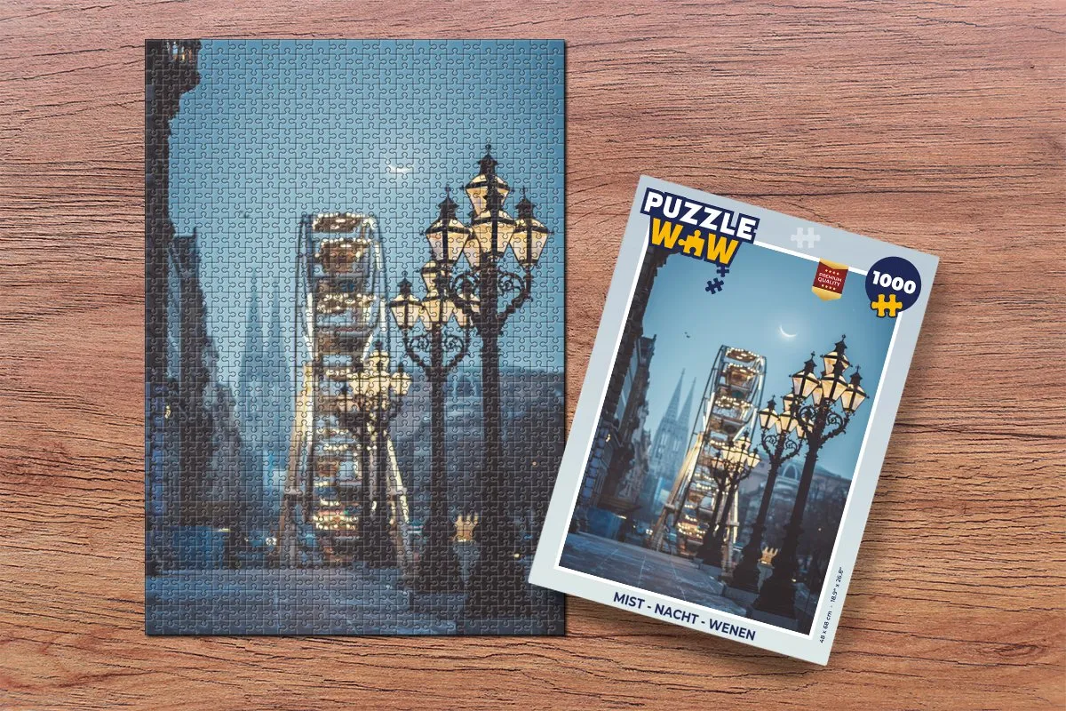 PuzzleWow Mist - Nacht - Wenen Legpuzzel 1000 Stuks - Multicolor