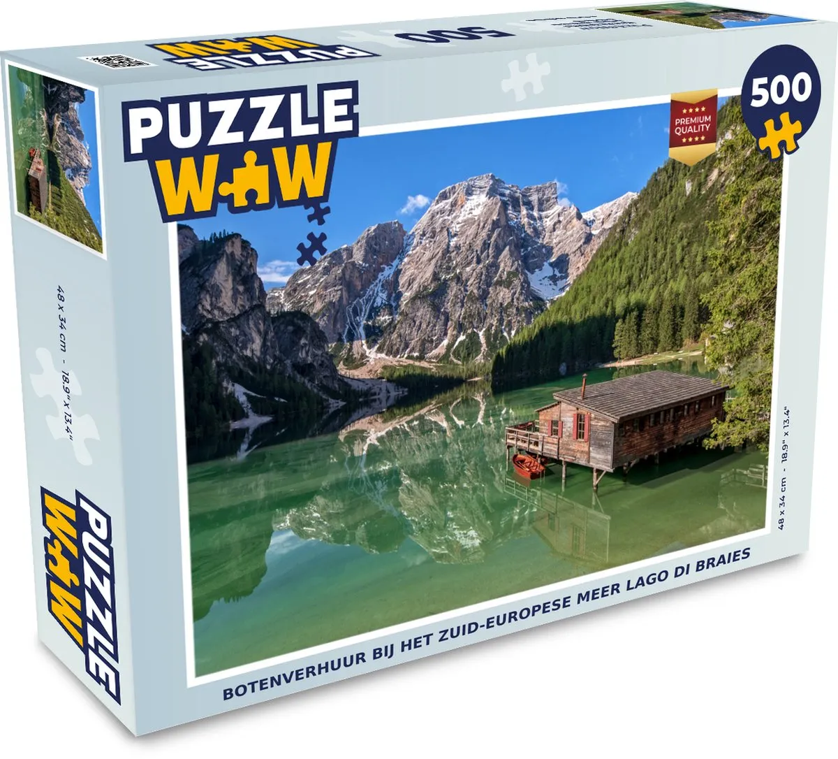 PuzzleWow Legpuzzel Lago di Braies 500 Stuks