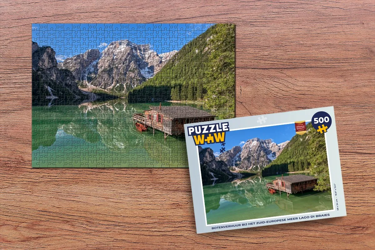 PuzzleWow Legpuzzel Lago di Braies 500 Stuks - Multicolor
