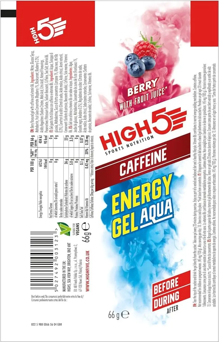 HIGH5 Energy Gel Aqua Bessen 20x66g - afbeelding 5 van 6