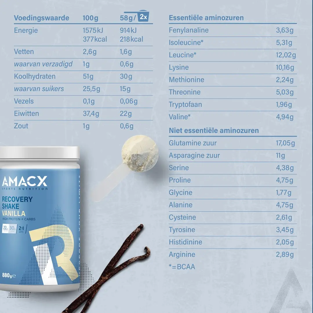 Amacx Recovery Shake Vanille 880g - afbeelding 6 van 6