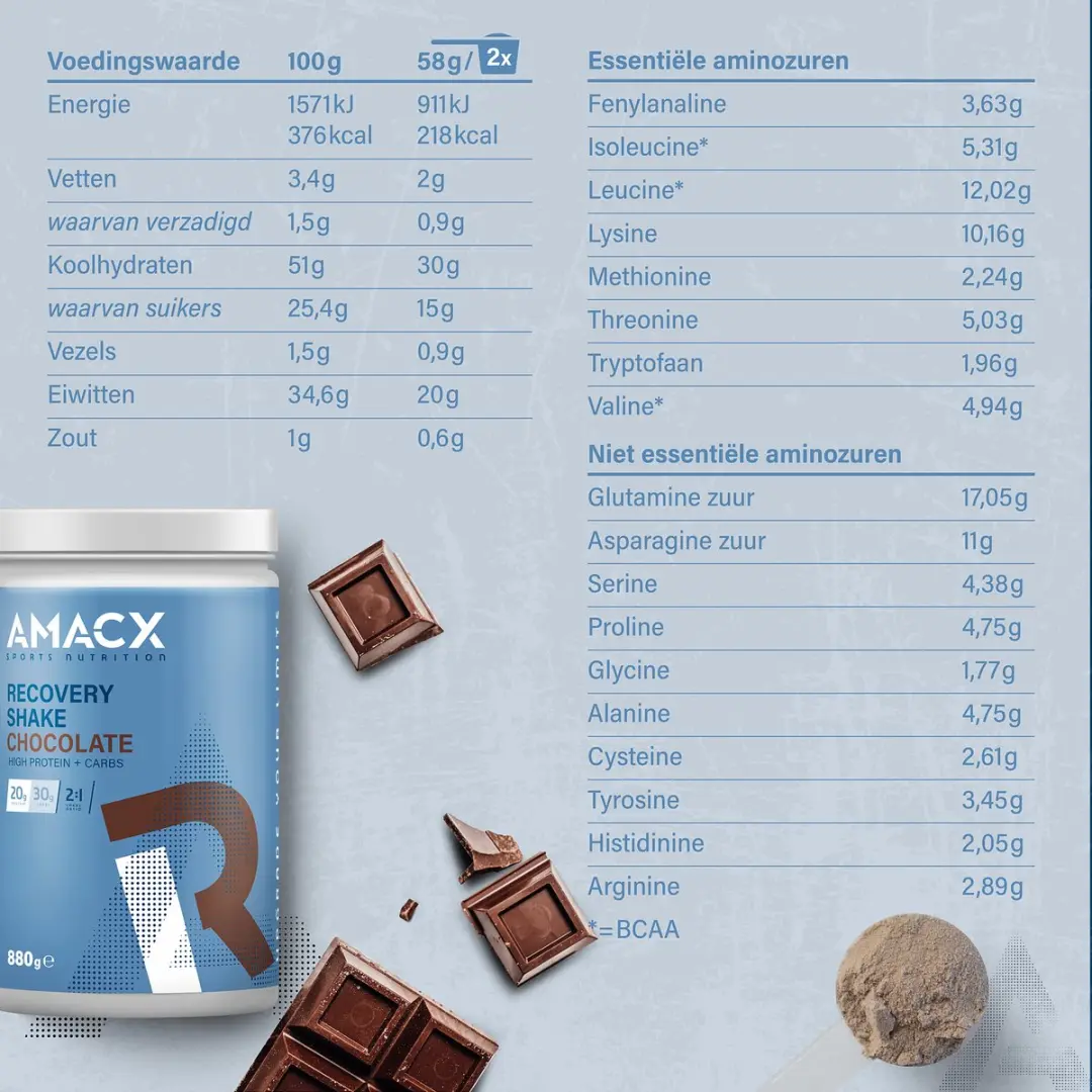 Amacx Recovery Shake Chocolade 880g - afbeelding 5 van 5