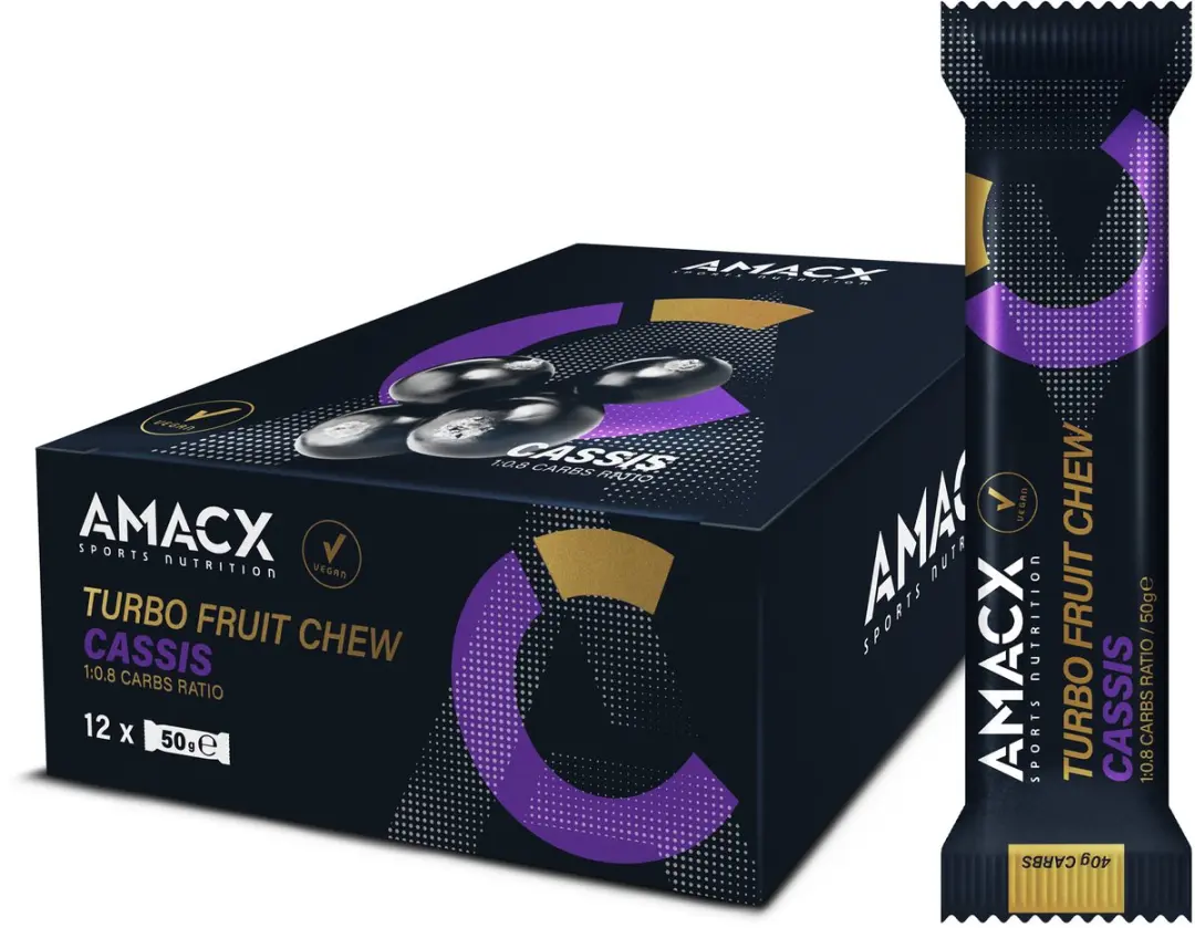 Amacx Turbo Fruit Chew Cassis Energie reep 600g