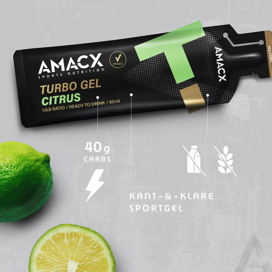 Amacx Turbo Gel Energy Gel Citrus 60ml - 12 Stuks - afbeelding 3 van 6