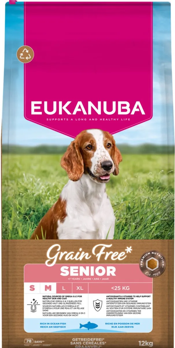 Eukanuba Grain Free Small/Medium Senior Oceaanvis